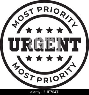 Urgent text word design vector template Stock Vector