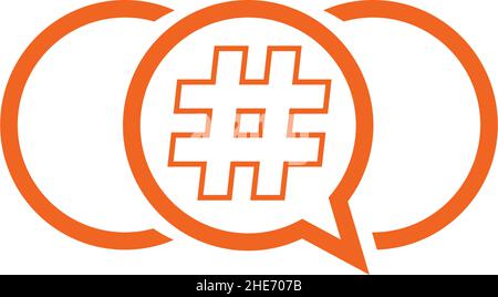 Hashtag trending topic speak vector logo design Stock Vector