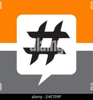 Hashtag trending topic speak vector logo design Stock Vector