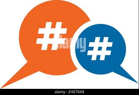 Hashtag trending topic speak vector logo design Stock Vector