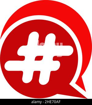 Hashtag trending topic speak vector logo design Stock Vector
