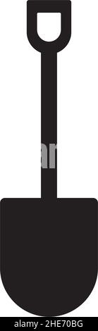 Black shilouette shovel vector logo design Stock Vector