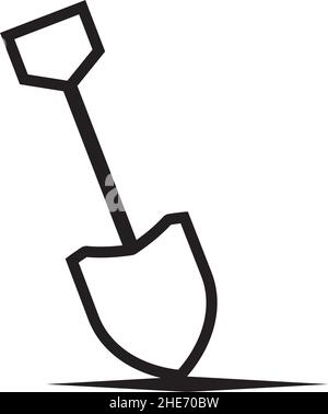 Black shilouette shovel vector logo design Stock Vector