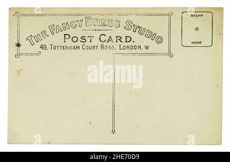 Original WW1 era postcard  from a popular London studio called the Fancy Dress Studio at 49 Tottenham Court Road, London, U.K.  circa 1914, 1915 Stock Photo