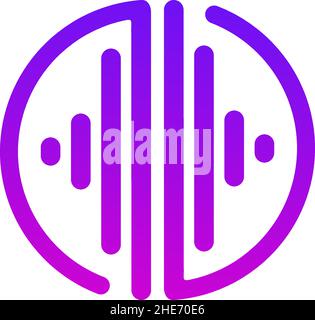 Music app technology vector logo design Stock Vector