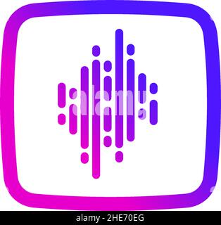 Music app technology vector logo design Stock Vector