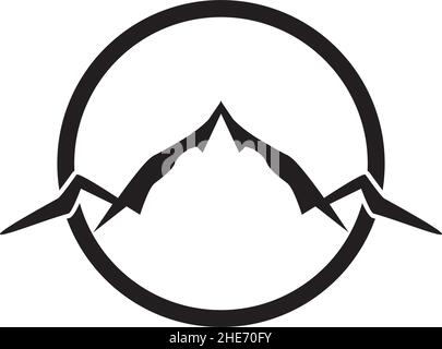 Apparel logo design with vector mountain icon Stock Vector