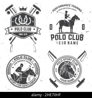 Set of Polo club sport badges, patches, emblems, logos. Vector ...