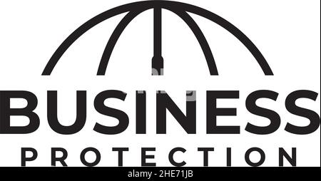 Insurance business protection company with umbrella vector logo design Stock Vector