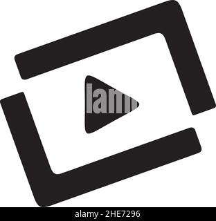 Movie or film production industry vector logo design with black reel icon Stock Vector
