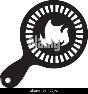 Black crossed pizza peel vector logo design Stock Vector