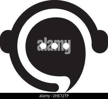 Call center customer service 24 hours in 7 days vector logo design Stock Vector