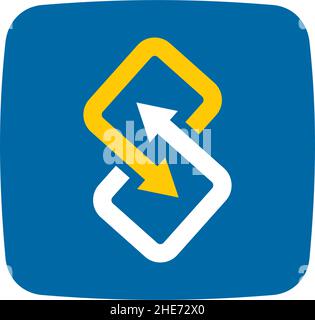 S letter mobile app vector logo design Stock Vector