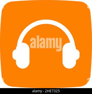 Online music app with headphone icon vector logo design Stock Vector