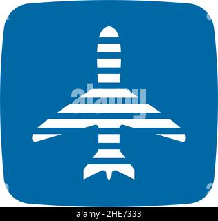 Travel app plane vector logo design Stock Vector