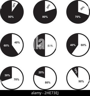 percentage round chart pie diagram vector symbol illustration design Stock Vector