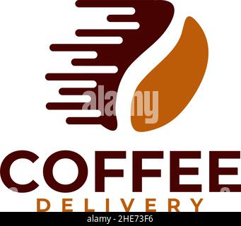 Coffee bean delivery vector logo design Stock Vector