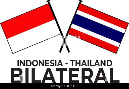 Indonesia Thailand bilateral relation country flag icon logo design vector Stock Vector