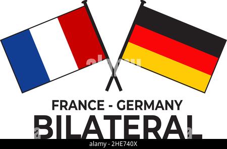 France Germany bilateral relation country flag icon logo design vector Stock Vector