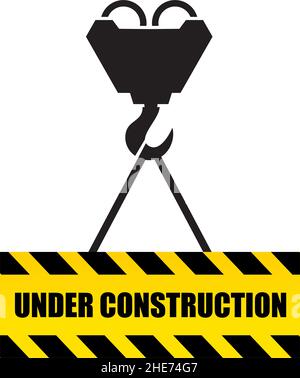 Under construction vector label illustration design Stock Vector
