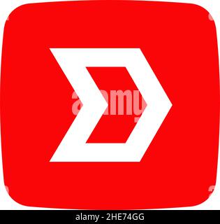 D letter initial app vector logo design Stock Vector