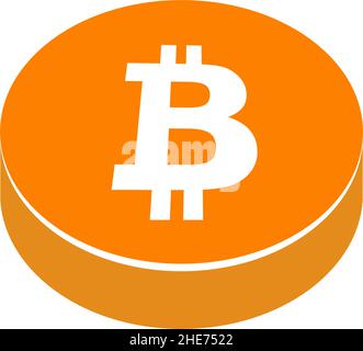 Simple bitcoin symbol vector icon logo design Stock Vector