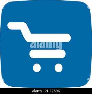 Online shopping app logo with shopping cart icon vector design Stock Vector