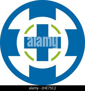 Online medical app tech vector logo design Stock Vector
