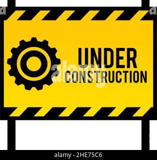 Under construction vector label illustration design Stock Vector