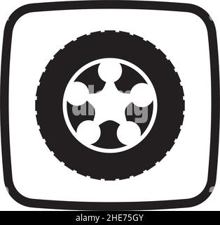 Online car service app vector logo design with tyre symbol Stock Vector