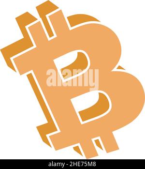 Simple bitcoin symbol vector icon logo design Stock Vector
