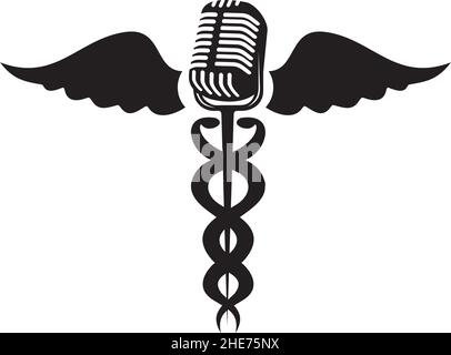 Health medical theme podcast vector logo design Stock Vector