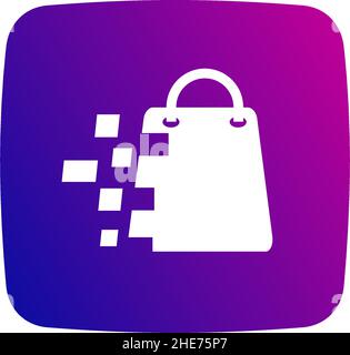 Online shopping app application vector logo design Stock Vector