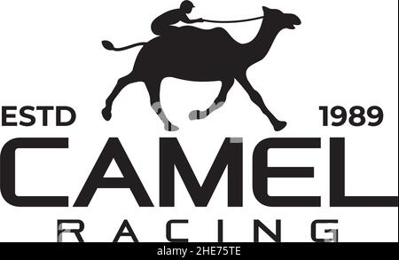 Camel race championship vector logo design Stock Vector