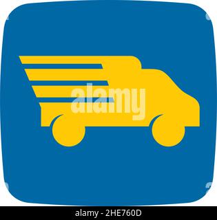 Online car delivery app vector logo design Stock Vector