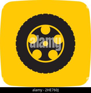 Online car service app vector logo design with tyre symbol Stock Vector