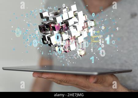 Ui of Cloud Computing Technology Internet Storage Network Concept Stock Photo