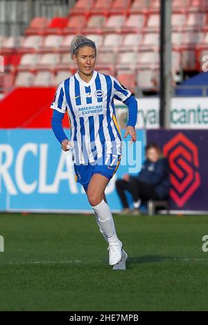 London, UK. 01st Feb, 2018. CRAWLEY, United Kingdom, DECEMBER 12: Emma Kullberg of Brighton & Hove Albion Women during Barclays FA Woman Super League between Brighton and Hove Albion and Manchester United at The People's Pension Stadium, Crawly on 12th December, 2021 Credit: Action Foto Sport/Alamy Live News