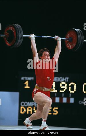 Sport. Weight lifting. Andrew Davies. Wales. 1996 Commonwealth Games in Edinburgh. Stock Photo