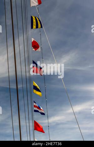 Some letters of the nautical international alphabet Stock Photo