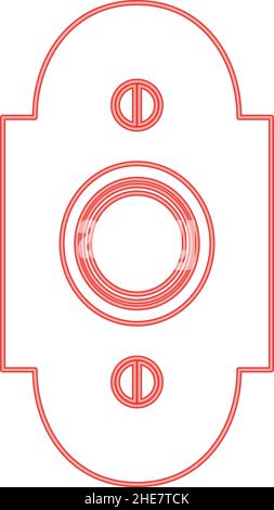 Neon doorbell red color vector illustration image flat style light Stock Vector