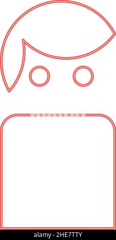 Neon avatar red color vector illustration image flat style light Stock Vector