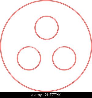 Neon symbol deaf-mute or workgroup red color vector illustration image flat style light Stock Vector