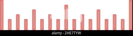 Neon scale ruler red color vector illustration image flat style light Stock Vector