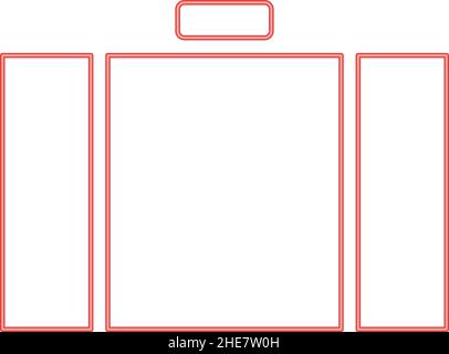 Neon suitcase red color vector illustration image flat style light Stock Vector