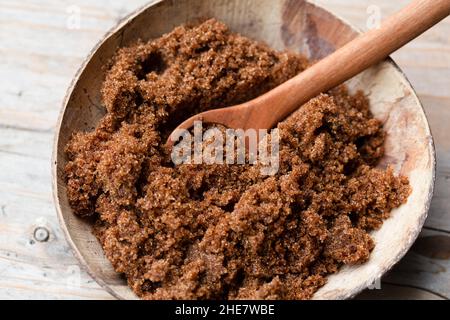 soft brown Muscovado dark sugar Stock Photo