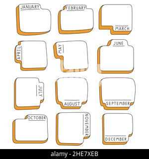Frames, borders design element for websites.Isolated on white background.Outline vector illustration. Stock Vector