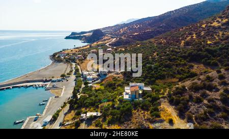 Aerial top view by drone of Chania city, Crete island, Greece Stock ...