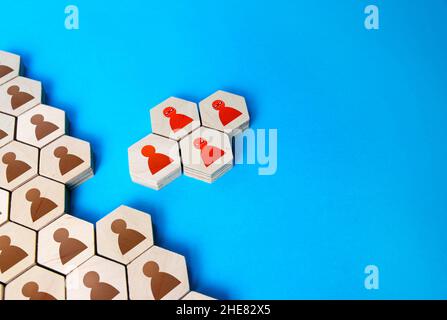 Attackers infiltrate the corporate network through a recruited employee. Cybersecurity. Industrial espionage. Security breach. Bribery and assistance Stock Photo