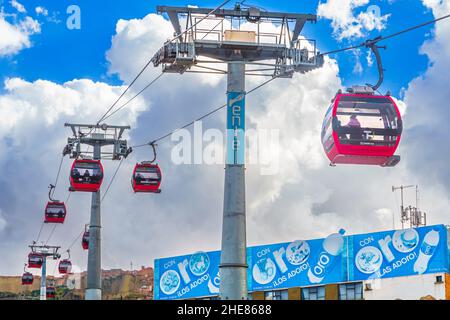 May 3, 2017 - Mi Teleferico, aerial cable car urban transit system in La Paz, Bolivia  Stock Photo